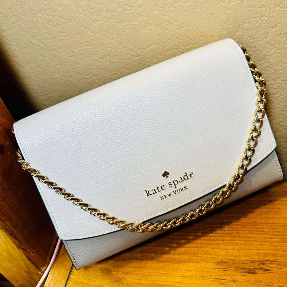NWT! Kate Spade Carson Nimbus Colorblock Leather Convertible Bag - Picture 5 of 17